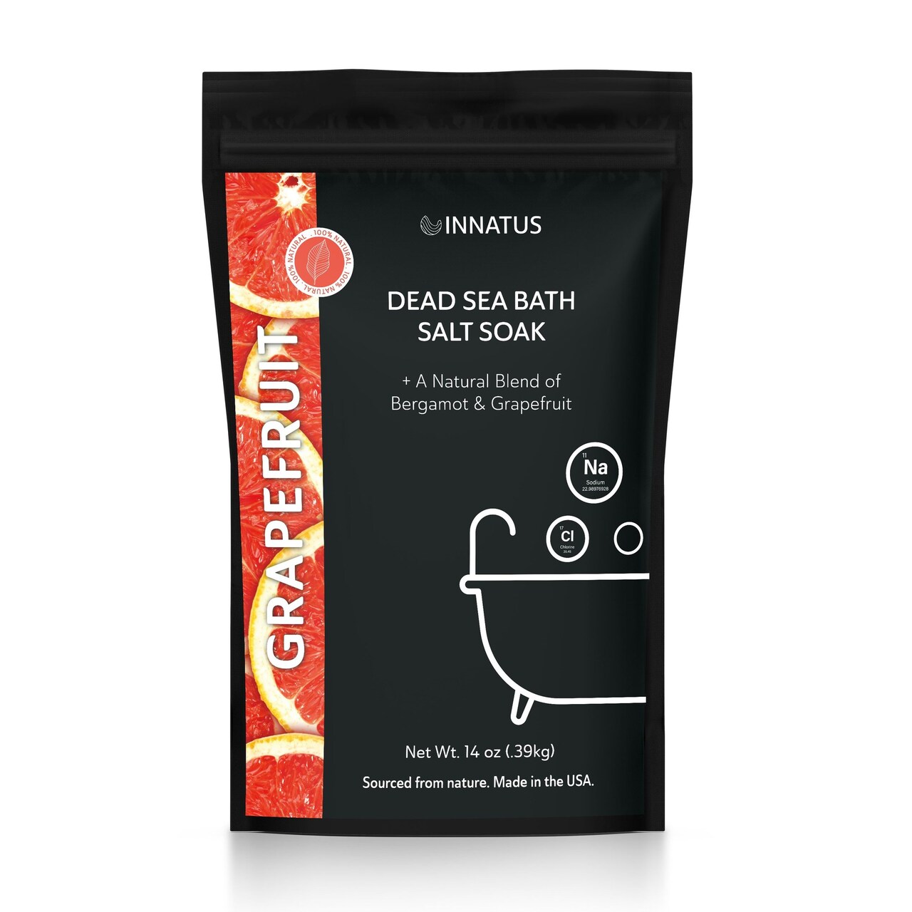 Edge Collections -14oz-Black-Therapeutic Dead Sea Mineral Bath Soak with Eucalyptus and Rosemary-1 pcs